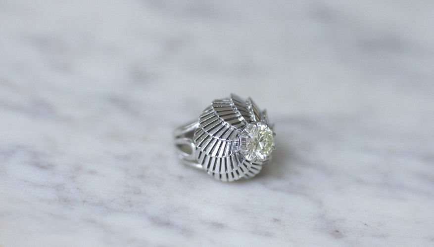 Bague Bague Boule Spirale - Diamant 1,25 ct en platine 58 Facettes