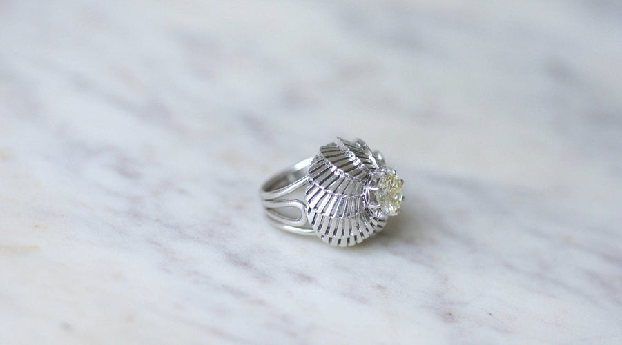 Bague Bague Boule Spirale - Diamant 1,25 ct en platine 58 Facettes