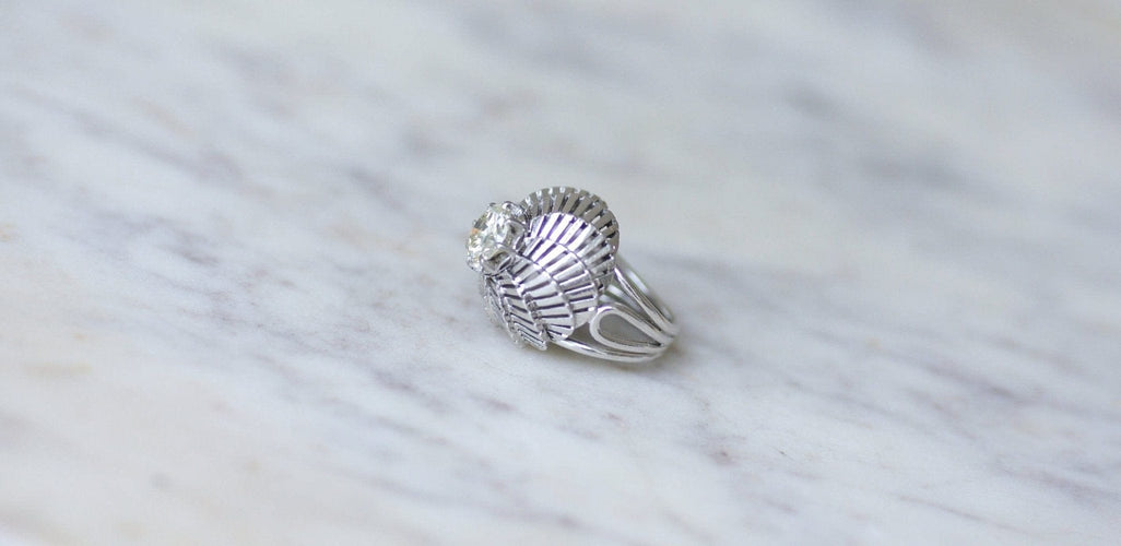 Bague Bague Boule Spirale - Diamant 1,25 ct en platine 58 Facettes