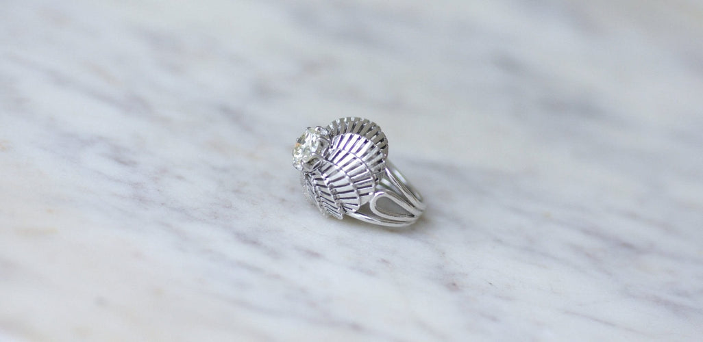 Bague Bague Boule Spirale - Diamant 1,25 ct en platine 58 Facettes