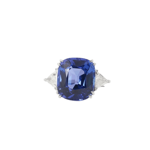 Bague 54 Bague en or blanc 18 carats avec tanzanite et diamants 58 Facettes