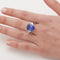 Bague 54 Bague en or blanc 18 carats avec tanzanite et diamants 58 Facettes