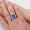 Bague 54 Bague en or blanc 18 carats avec tanzanite et diamants 58 Facettes