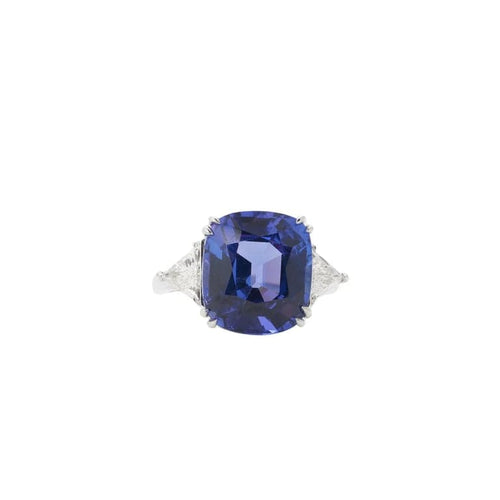 Bague 54 Bague en or blanc 18 carats avec tanzanite et diamants 58 Facettes
