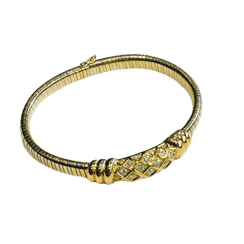 Bracelet Cartier - Bracelet deux ors en or jaune et blanc et diamants 58 Facettes