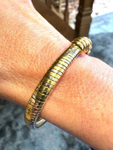 Bracelet Cartier - Bracelet deux ors en or jaune et blanc et diamants 58 Facettes