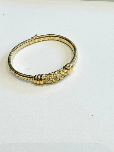 Bracelet Cartier - Bracelet deux ors en or jaune et blanc et diamants 58 Facettes
