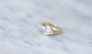 Bague 54.5 Art Déco - Bague bandeau en or rose, platine et diamants 58 Facettes