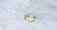 Bague 54.5 Art Déco - Bague bandeau en or rose, platine et diamants 58 Facettes