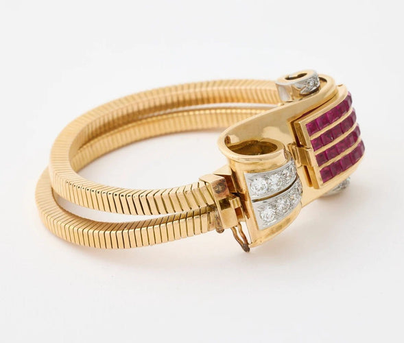 Montre Montre-bracelet de 1950 en or jaune et platine 58 Facettes