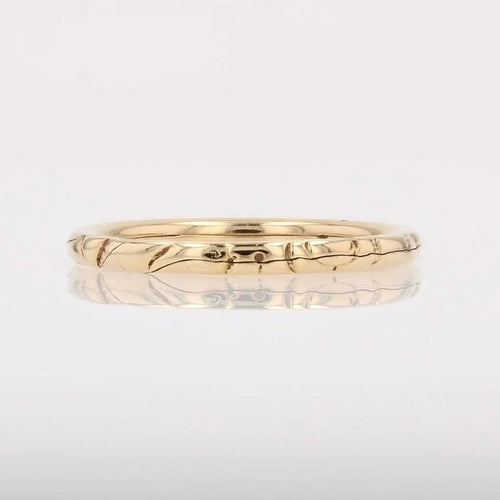 Bague 54 Alliance double ciselée en or jaune 18 carats 58 Facettes 25-145