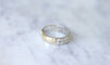 Bague 60 Art Déco - Alliance double anneau en or jaune et platine diamants 58 Facettes
