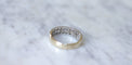 Bague 60 Art Déco - Alliance double anneau en or jaune et platine diamants 58 Facettes