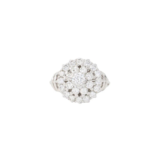 Bague 55 Bague vintage en or blanc 750/1000 et diamants 58 Facettes