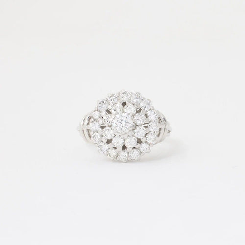 Bague 55 Bague vintage en or blanc 750/1000 et diamants 58 Facettes