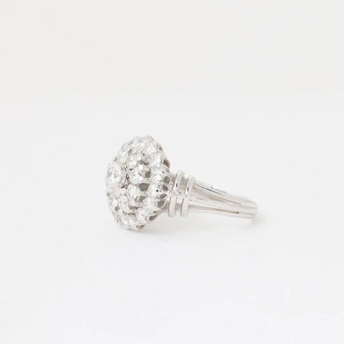 Bague 55 Bague vintage en or blanc 750/1000 et diamants 58 Facettes