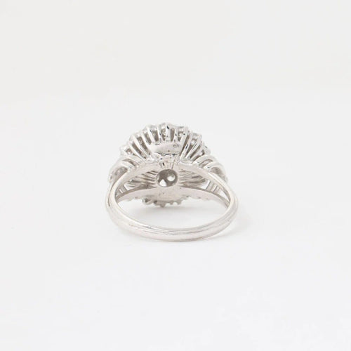 Bague 55 Bague vintage en or blanc 750/1000 et diamants 58 Facettes