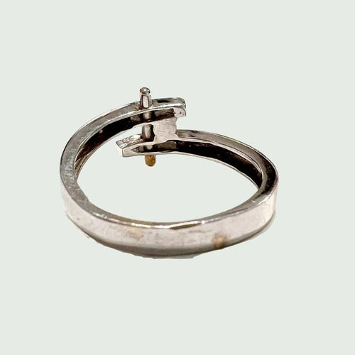 Bague 55.5 Bague tige en or 18 carats et diamants 58 Facettes