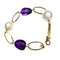Bracelet Bracelet contemporain en or jaune 18 carats avec améthyste et perle 58 Facettes Q1000A