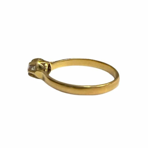 Bague 55 Bague solitaire en or 18 ct avec diamant taille ancienne 58 Facettes Q50B