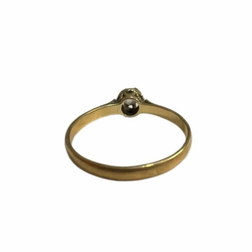 Bague 55 Bague solitaire en or 18 ct avec diamant taille ancienne 58 Facettes Q50B