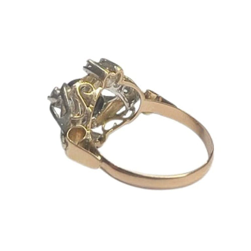 Bague 56 Bague Art déco années 1930 en or 18 ct et platine, diamants et saphirs synthétiques 58 Facettes Q896A(860)