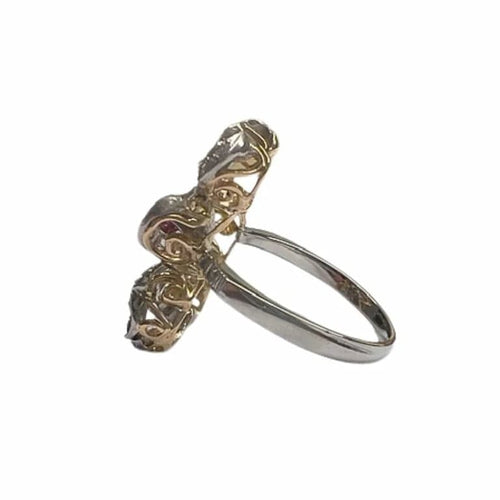 Bague 58.5 Bague Art déco en or 18 ct et platine avec diamants et rubis 58 Facettes Q177B