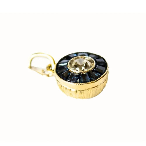 Pendentif Pendentif Art déco en or jaune 18 ct avec diamants et saphirs 58 Facettes A2613