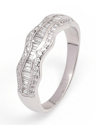 Bague 55 Bague contemporaine - Bague en or 18 ct et diamants 58 Facettes Q234B