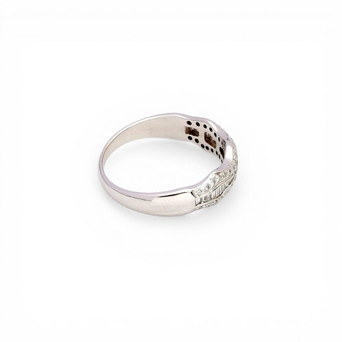 Bague 55 Bague contemporaine - Bague en or 18 ct et diamants 58 Facettes Q234B