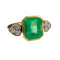 Bague 53 Silo XX - Bague en or jaune 18 ct avec diamants et émeraude 58 Facettes Q62B(918)