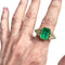 Bague 54 Bague contemporaine du XXe siècle en or jaune 18 ct avec émeraude et diamants 58 Facettes Q61B