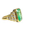 Bague 54 Bague contemporaine du XXe siècle en or jaune 18 ct avec émeraude et diamants 58 Facettes Q61B