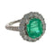 Bague 52 Bague design contemporain XXe siècle en or blanc 18 carats, diamants et émeraude 58 Facettes Q272B