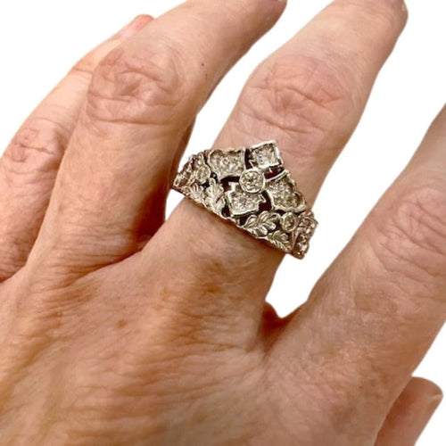 Bague 54 Bague contemporaine XXe siècle en or jaune 18 carats et diamants 58 Facettes Q125B