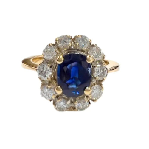Bague 52 Bague Art déco en or 18 kt avec diamants et saphir naturel 58 Facettes Q304B(2)