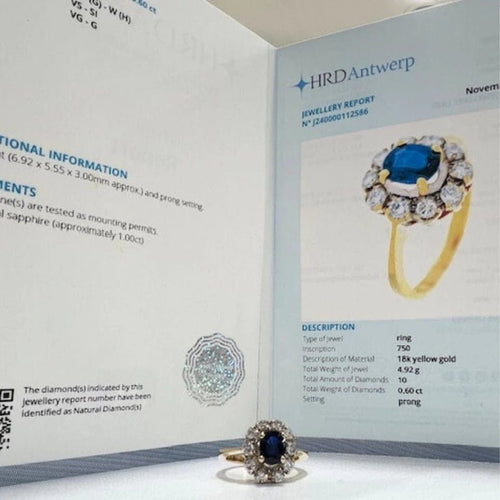 Bague 52 Bague Art déco en or 18 kt avec diamants et saphir naturel 58 Facettes Q304B(2)