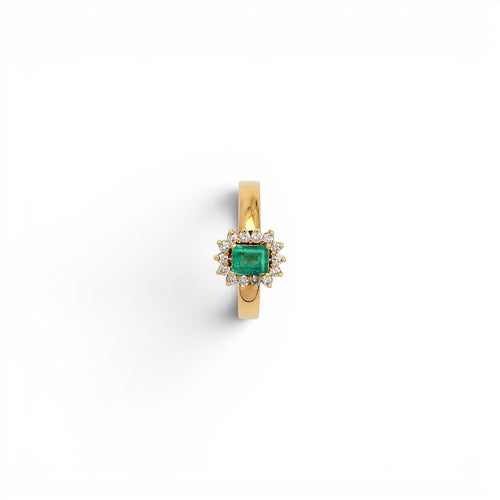 Bague 58 Bague design contemporain en or 18 carats avec diamants et émeraude 58 Facettes Q287B