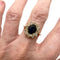 Bague 54.5 Bague rosace classique en or jaune 18 carats avec diamants et saphir 58 Facettes Q241B(959)