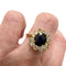 Bague 54.5 Bague rosace classique en or jaune 18 carats avec diamants et saphir 58 Facettes Q241B(959)