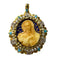 Pendentif Pendentif religieux contemporain en or jaune 18 ct avec diamants et perles 58 Facettes Q344B