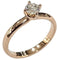 Bague 51 Bague solitaire en or rose 18 carats avec diamant 0,30 ct (HRD) 58 Facettes E30