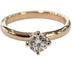 Bague 51 Bague solitaire en or rose 18 carats avec diamant 0,30 ct (HRD) 58 Facettes E30