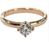 Bague 51 Bague solitaire en or rose 18 carats avec diamant 0,30 ct (HRD) 58 Facettes E30
