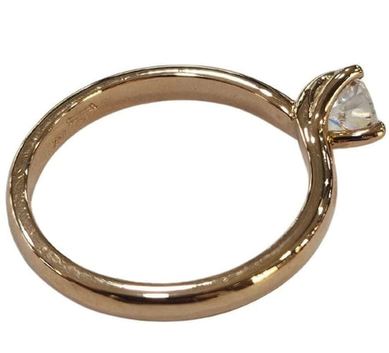 Bague 51 Bague solitaire en or rose 18 carats avec diamant 0,30 ct (HRD) 58 Facettes E30