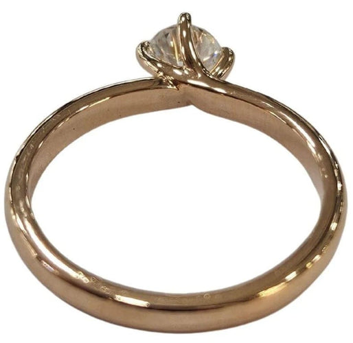 Bague 51 Bague solitaire en or rose 18 carats avec diamant 0,30 ct (HRD) 58 Facettes E30
