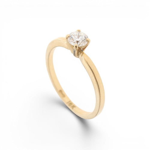 Bague 54 Solitaire - Bague en or 18K avec diamant GIA 0,35 ct 58 Facettes E09