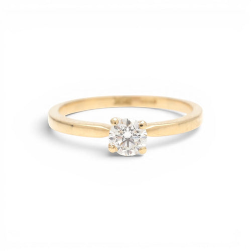 Bague 54 Solitaire - Bague en or 18K avec diamant GIA 0,35 ct 58 Facettes E09