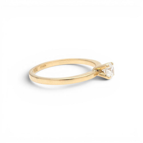 Bague 54 Solitaire - Bague en or 18K avec diamant GIA 0,35 ct 58 Facettes E09