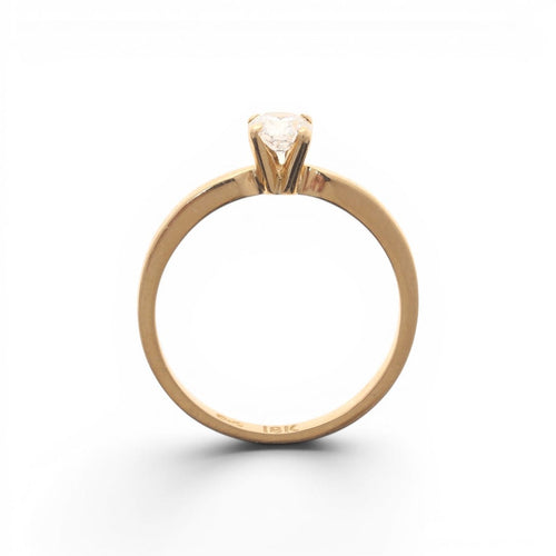 Bague 54 Solitaire - Bague en or 18K avec diamant GIA 0,35 ct 58 Facettes E09